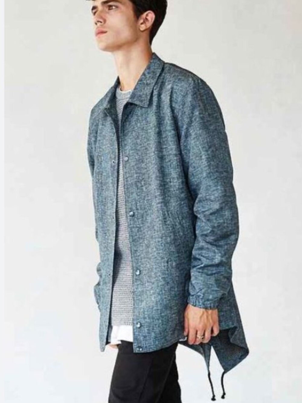 The Narrows Urban Outfitters Coach Shirt Jacket Fishtail Hem Windbreaker sz S